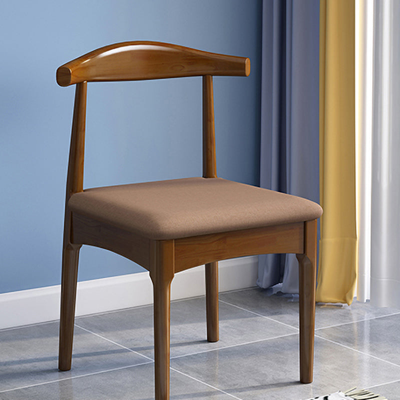 Scandinavian Wood Dining Chairs Indoor Armless Open Back Dining Side Chair