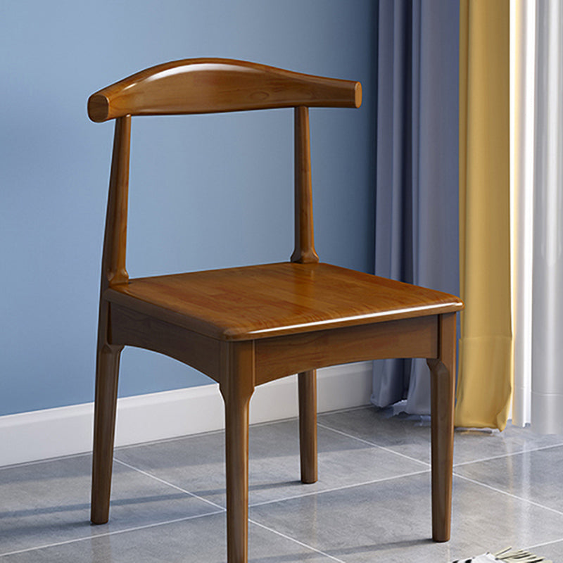 Scandinavian Wood Dining Chairs Indoor Armless Open Back Dining Side Chair