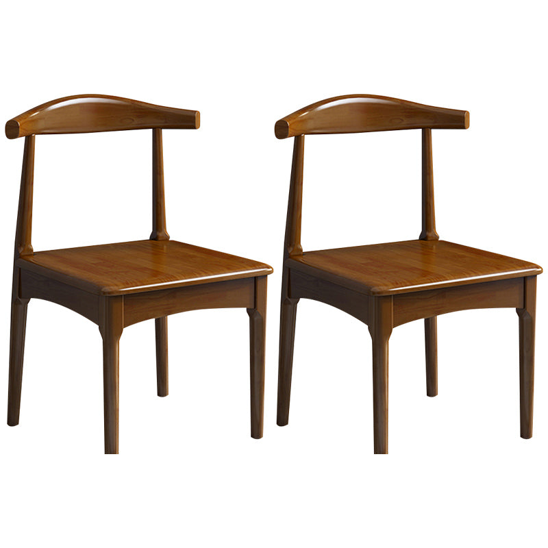 Scandinavian Wood Dining Chairs Indoor Armless Open Back Dining Side Chair