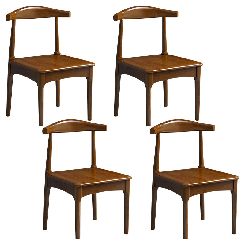 Scandinavian Wood Dining Chairs Indoor Armless Open Back Dining Side Chair