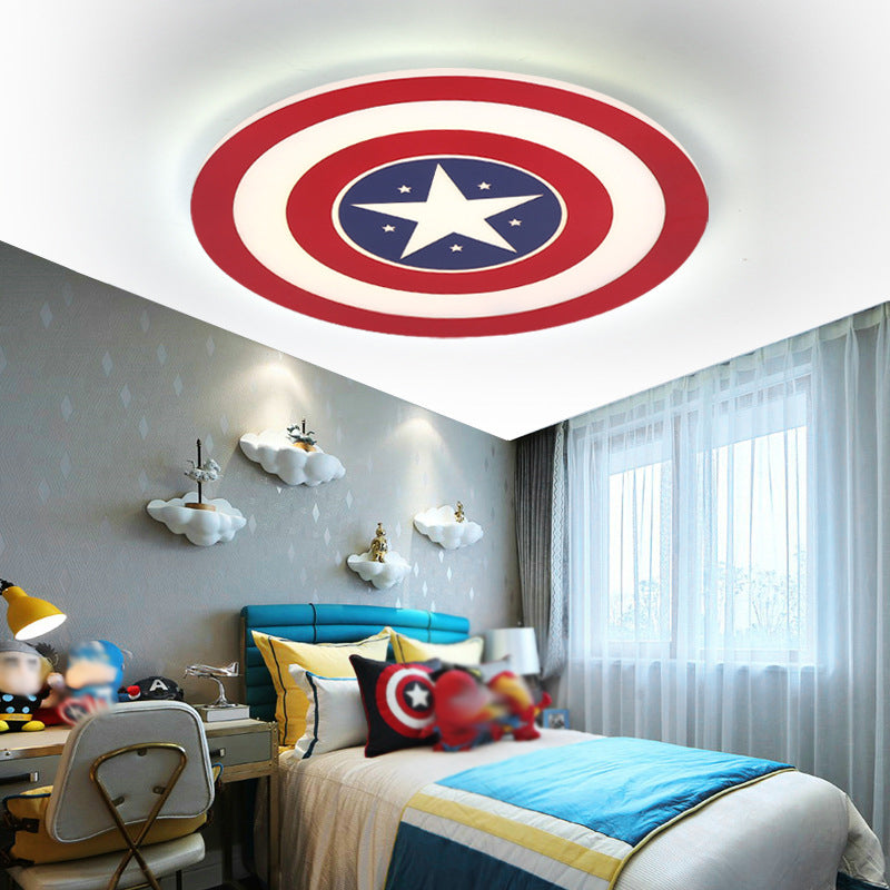 Plafonnier LED rouge et bleu en acrylique et métal, lampe encastrée pour chambre d'enfant