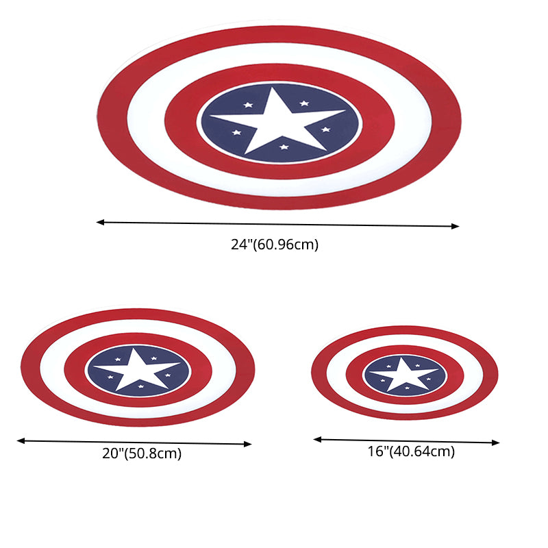 Plafonnier LED rouge et bleu en acrylique et métal, lampe encastrée pour chambre d'enfant