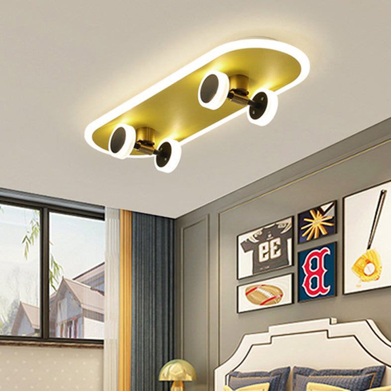 Skateboard Modelling Child Room LED Flush Mounted Lamp Acrylic Kids Surface Ceiling Light