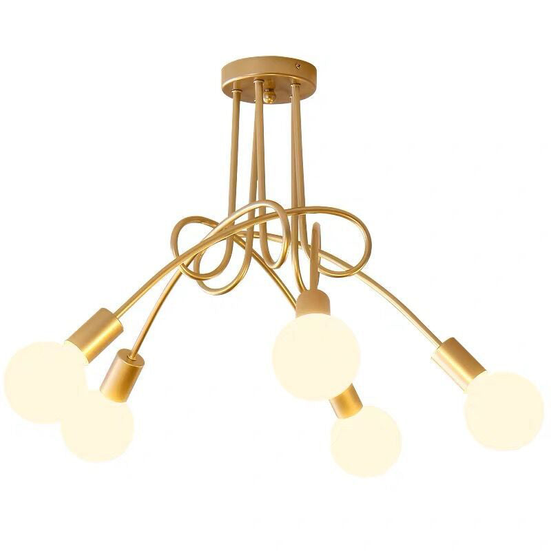 Lustre métallique industriel à montage Semi-encastré, ampoule nue, montage au plafond, pour chambre à coucher