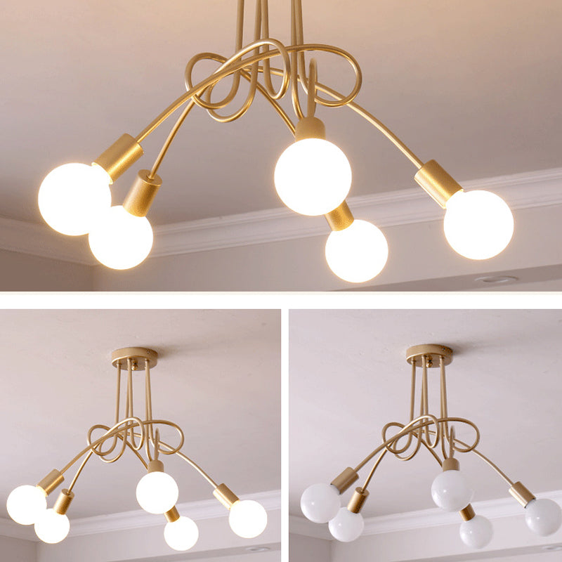Lustre métallique industriel à montage Semi-encastré, ampoule nue, montage au plafond, pour chambre à coucher