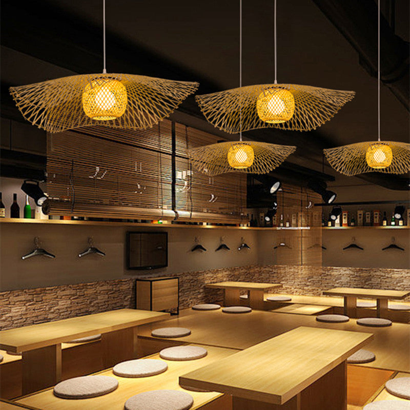 Twist Twist Twist Ciptenant Lighting Fishtures Rattan Hanging Light con cavo sospeso per il ristorante