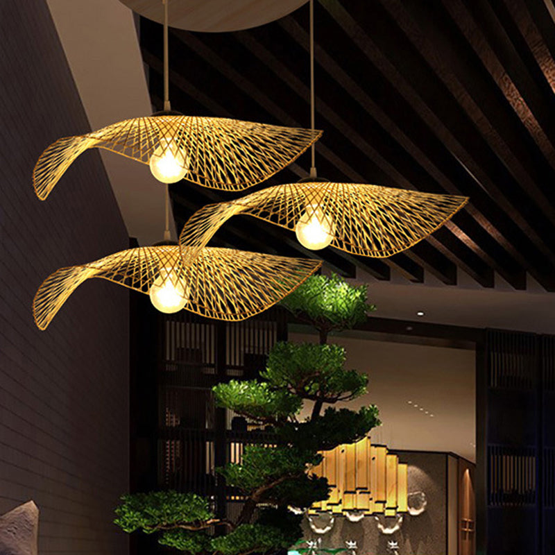 Twist Twist Twist Ciptenant Lighting Fishtures Rattan Hanging Light con cavo sospeso per il ristorante