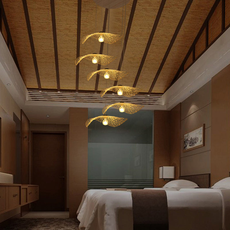 Twist Twist Twist Ciptenant Lighting Fishtures Rattan Hanging Light con cavo sospeso per il ristorante