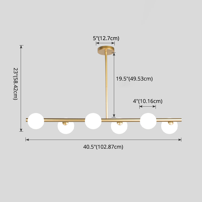 Spherical Glass Over Island Lighting Contemporary Style Pendant Lighting Fixture