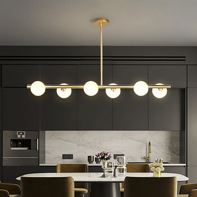 Spherical Glass Over Island Lighting Contemporary Style Pendant Lighting Fixture