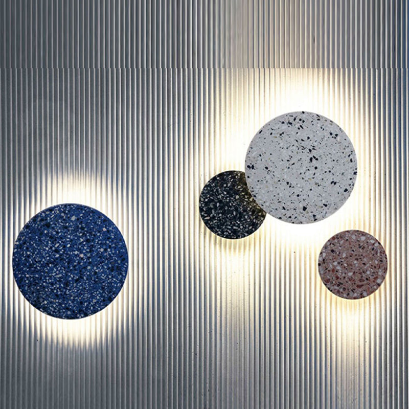 Lampada di semplicità rotonda Fissature di illuminazione calda interna in grigio per camera da letto