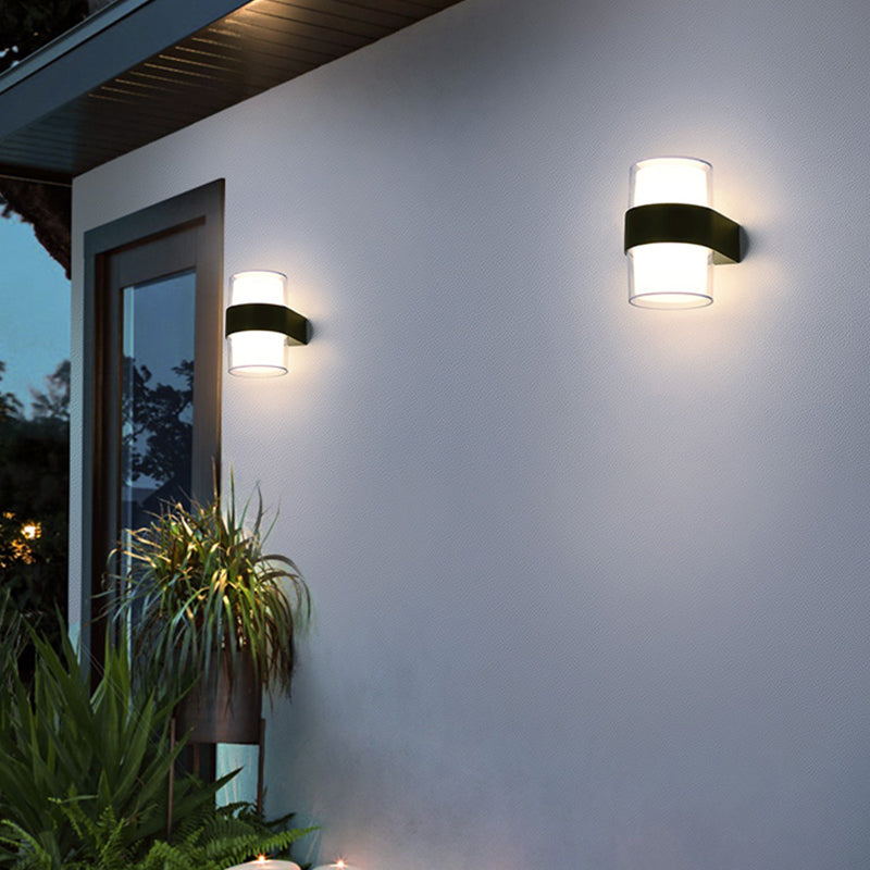Minimalist Waterproof Outdoor Light Fixture Warm Wall Lighting Fixtures in Black