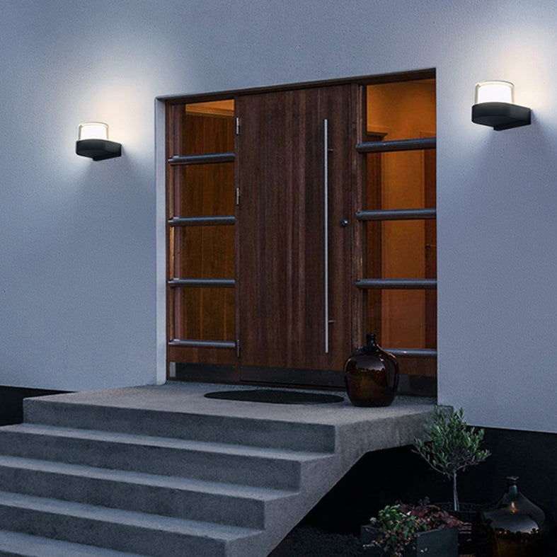 Minimalist Waterproof Outdoor Light Fixture Warm Wall Lighting Fixtures in Black