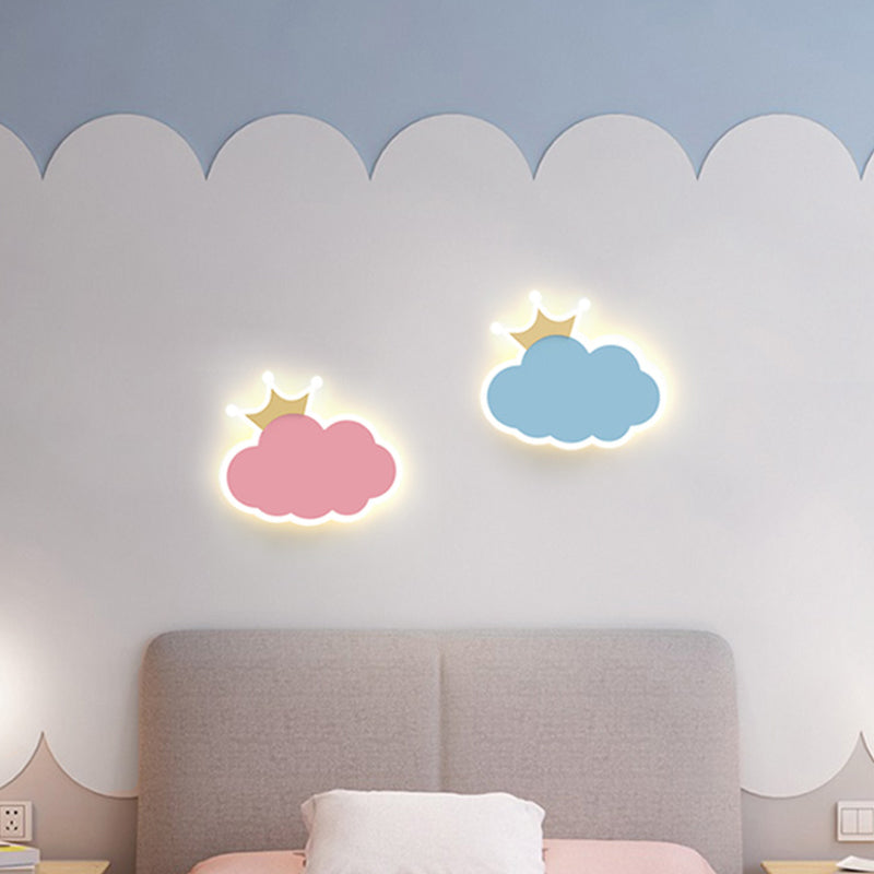 Cloud Shape Acrylic Wall Sconce LED Cartoon Children Bedroom Wall Light