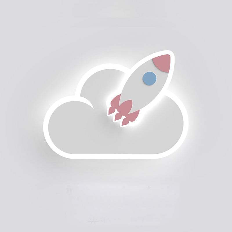 Cloud Shape Acrylic Wall Sconce LED Cartoon Children Bedroom Wall Light