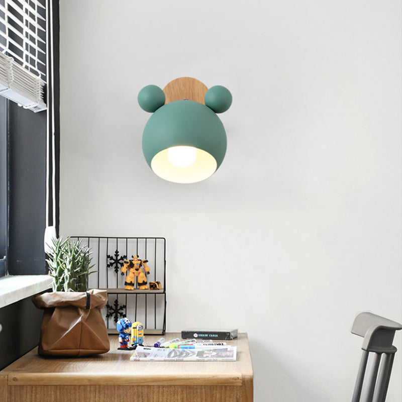 1 Light Wall Sconce Lamp Macaron Modern Metal Wall Mount Light Fixture for Boy Girl Bedroom