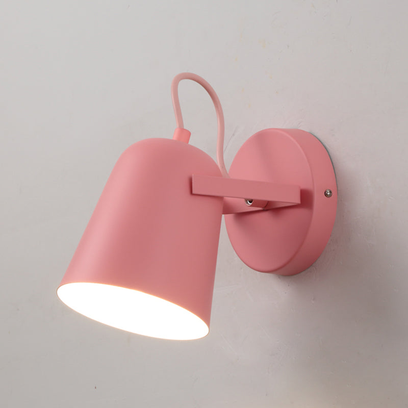 1 Light Wall Sconce Lamp Macaron Modern Metal Wall Mount Light Fixture for Boy Girl Bedroom