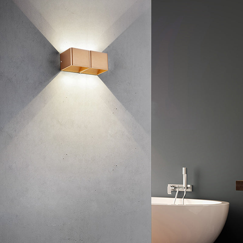 Lámpara cuadrada montada en la pared simplicidad posmoderna lámpara de montaje de pared de aluminio para sala de estar