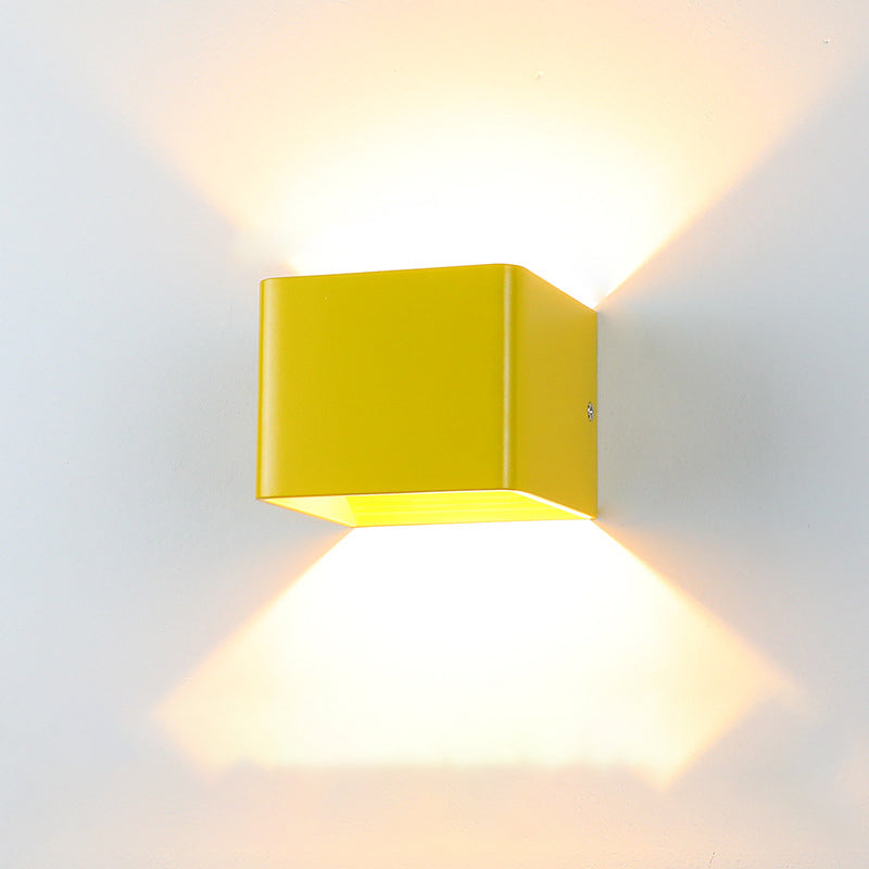 Square Wall Mounted Lamp Postmodern Simplicity Aluminum Wall Mount Lamp for Living Room