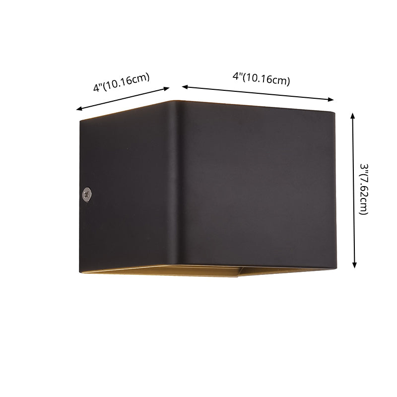 Lámpara cuadrada montada en la pared simplicidad posmoderna lámpara de montaje de pared de aluminio para sala de estar