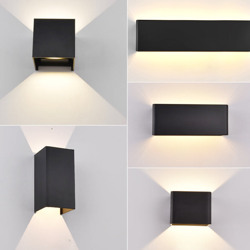 Lámpara cuadrada montada en la pared simplicidad posmoderna lámpara de montaje de pared de aluminio para sala de estar