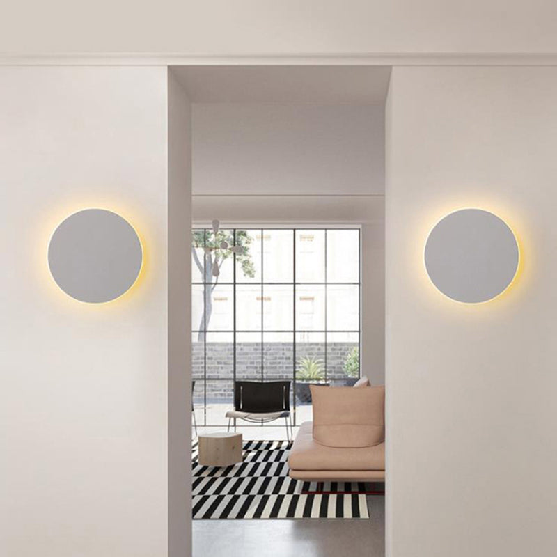 Lámpara montado en la pared redonda simplicidad posmoderna lámpara de montaje de pared acrílica para sala de estar