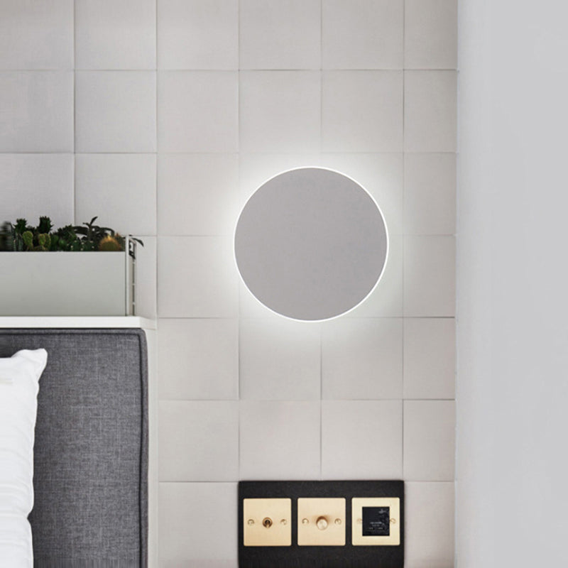 Lámpara montado en la pared redonda simplicidad posmoderna lámpara de montaje de pared acrílica para sala de estar