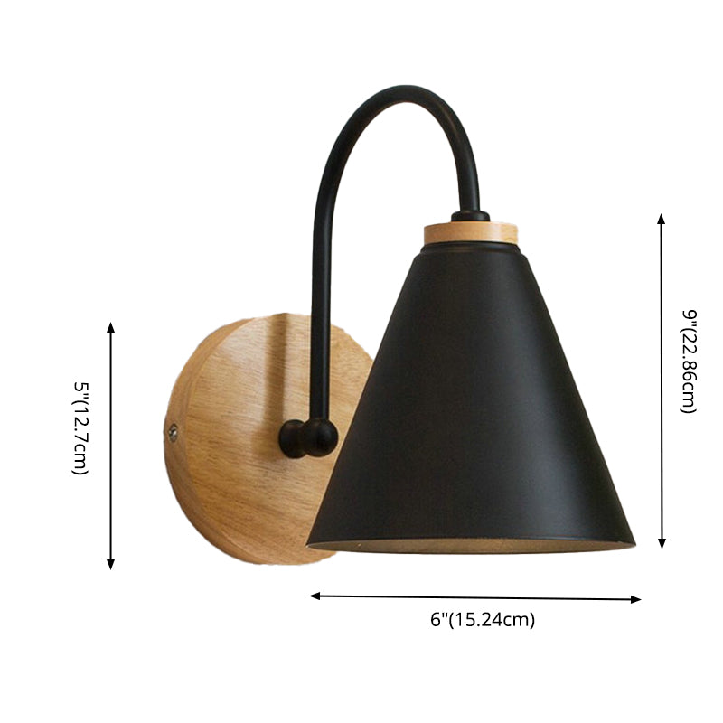 Cone Wall Mounted Lamp Modern Simplicity Macaron Metal Wall Mount Lamp for Living Room