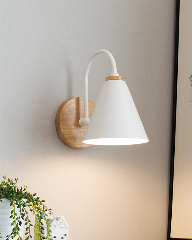 Cone Wall Mounted Lamp Modern Simplicity Macaron Metal Wall Mount Lamp for Living Room