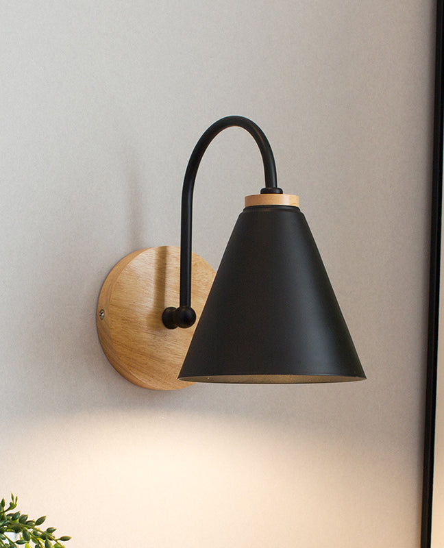 Cone Wall Mounted Lamp Modern Simplicity Macaron Metal Wall Mount Lamp for Living Room