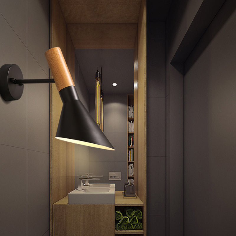 Cone Wall Mounted Lamp Modern Simplicity Macaron Metal Wall Mount Lamp for Living Room