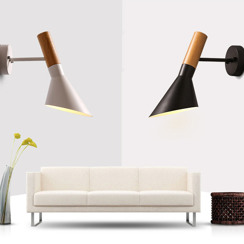 Cone Wall Mounted Lamp Modern Simplicity Macaron Metal Wall Mount Lamp for Living Room
