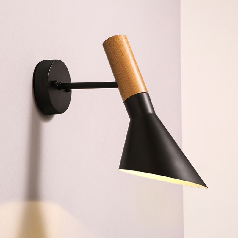 Cone Wall Mounted Lamp Modern Simplicity Macaron Metal Wall Mount Lamp for Living Room