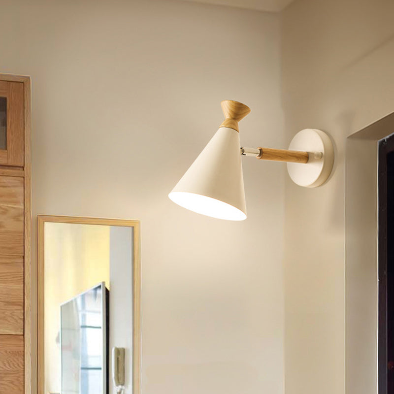 Cone Wall Mounted Lamp Modern Simplicity Macaron Metal Wall Mount Lamp for Living Room