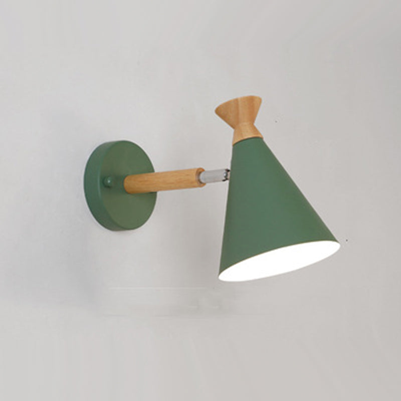Cone Wall Mounted Lamp Modern Simplicity Macaron Metal Wall Mount Lamp for Living Room