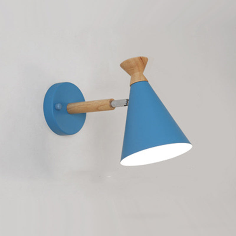 Cone Wall Mounted Lamp Modern Simplicity Macaron Metal Wall Mount Lamp for Living Room