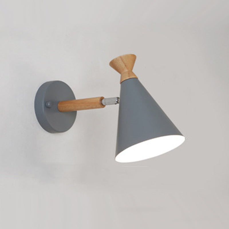 Cone Wall Mounted Lamp Modern Simplicity Macaron Metal Wall Mount Lamp for Living Room