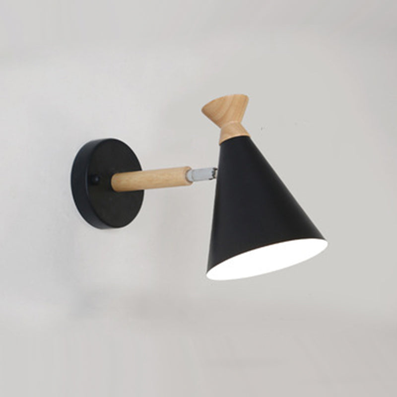 Cone Wall Mounted Lamp Modern Simplicity Macaron Metal Wall Mount Lamp for Living Room