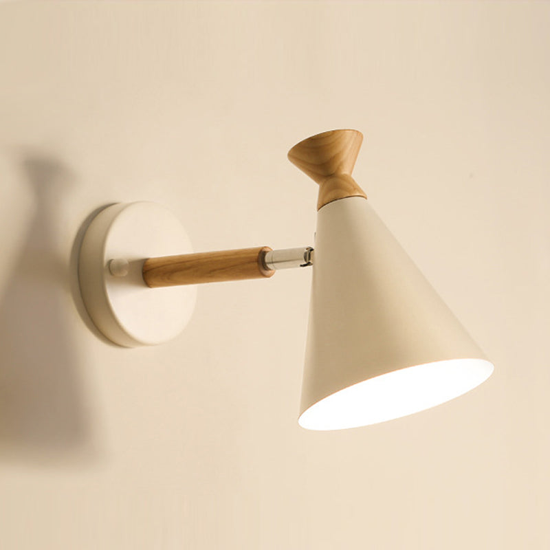 Cone Wall Mounted Lamp Modern Simplicity Macaron Metal Wall Mount Lamp for Living Room