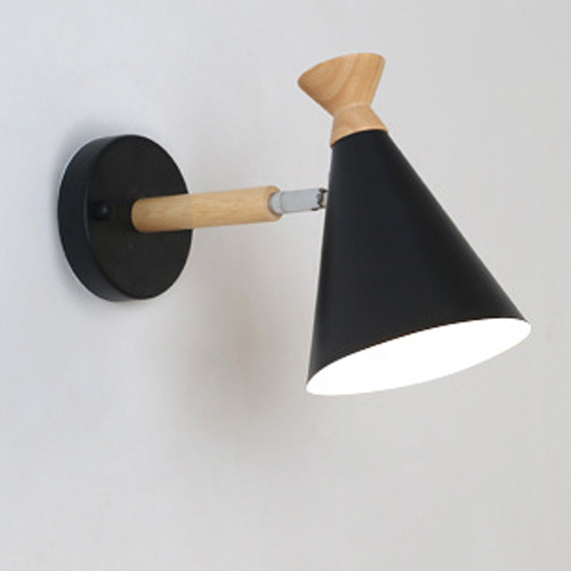 Cone Wall Mounted Lamp Modern Simplicity Macaron Metal Wall Mount Lamp for Living Room