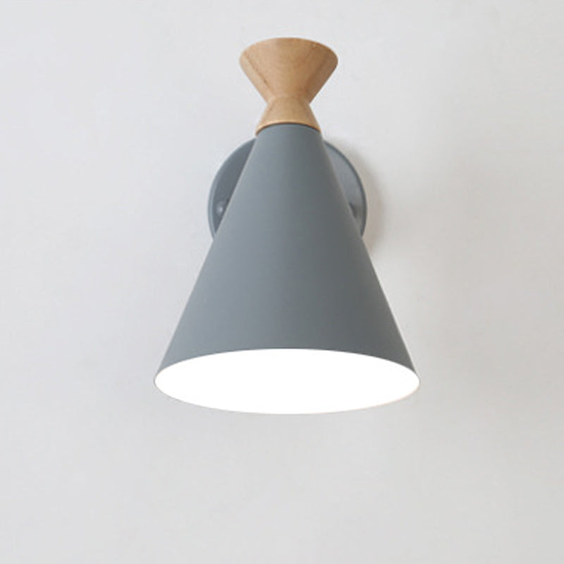 Cone Wall Mounted Lamp Modern Simplicity Macaron Metal Wall Mount Lamp for Living Room