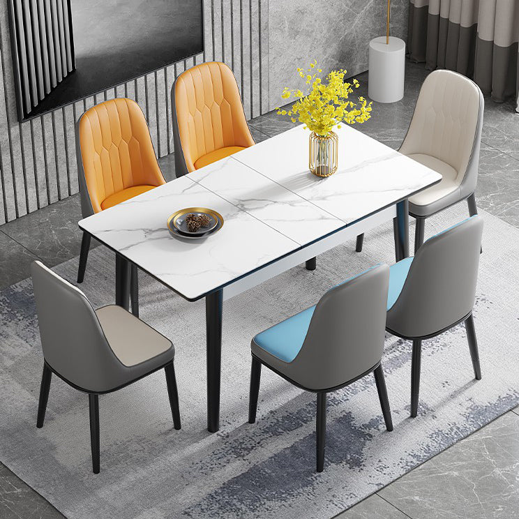 Traditional Standard Sintered Stone Dining Room Set of Collapsible Rectangle for Kitchen Table Set