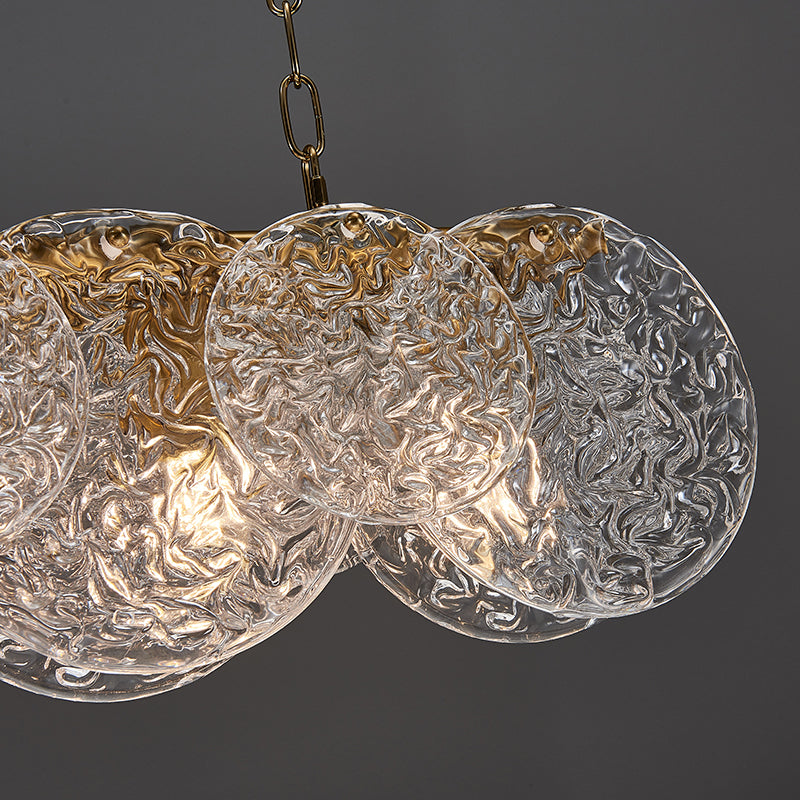 Lampada il lampadario in vetro lineare dell'illuminazione dell'isola moderna in bronzo per sala da pranzo