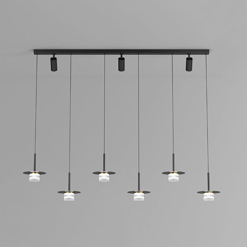 Idee per illuminazione dell'isola a led in metallo moderno lampada lampadario lineare per sala da pranzo