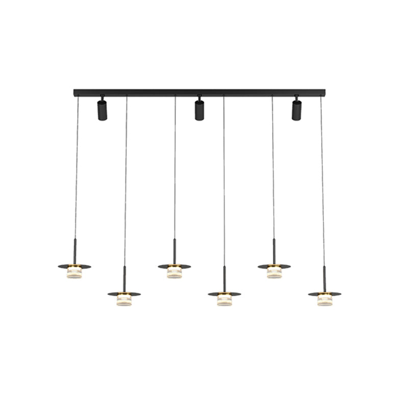 Idee per illuminazione dell'isola a led in metallo moderno lampada lampadario lineare per sala da pranzo