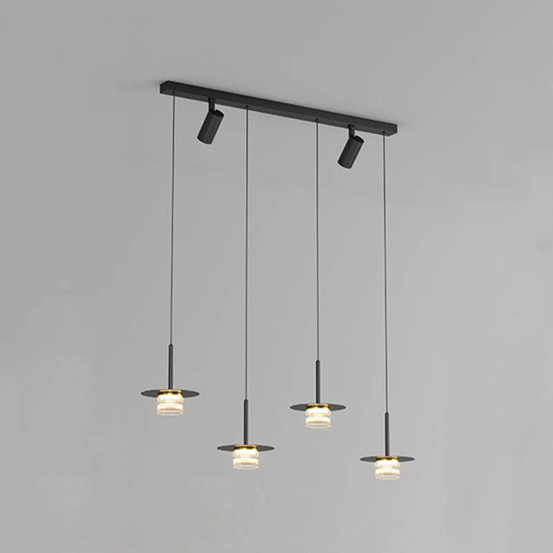 Idee per illuminazione dell'isola a led in metallo moderno lampada lampadario lineare per sala da pranzo