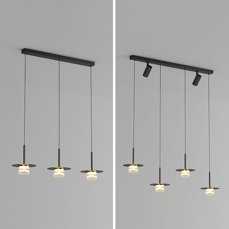 Idee per illuminazione dell'isola a led in metallo moderno lampada lampadario lineare per sala da pranzo