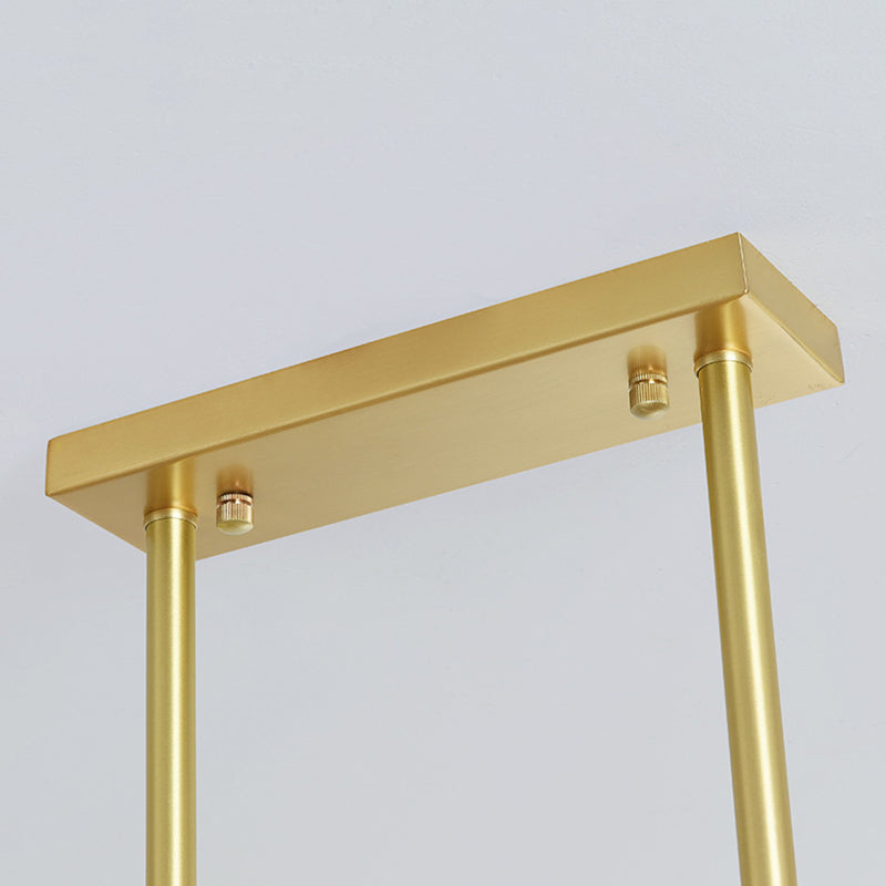 Lampada dell'isola cilindro moderna lampadario in vetro e isola metallica in oro