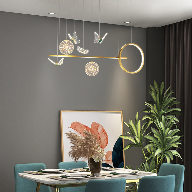 Modern Pendant Lighting Geometric Chandelier Light Metal 8 Light Island Lighting