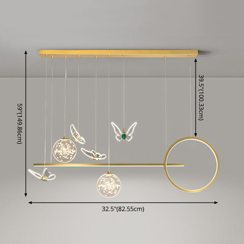 Modern Pendant Lighting Geometric Chandelier Light Metal 8 Light Island Lighting